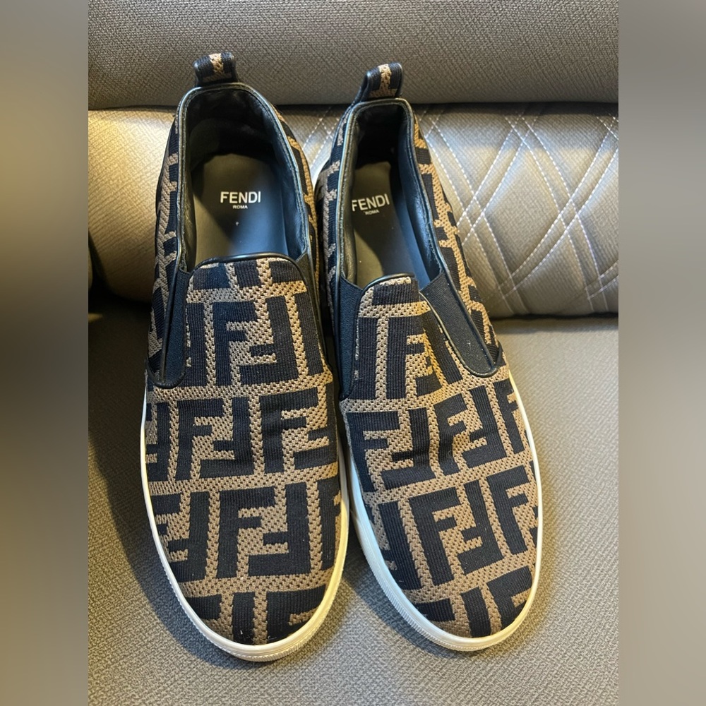 FENDI kids Teen FF- Logo slip-on sneakers